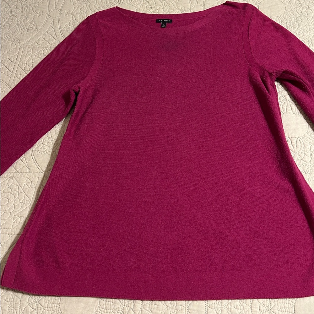 Talbots Raspberry Long Sleeve Top - Picture 7 of 7